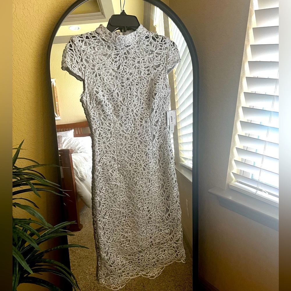 silver dress